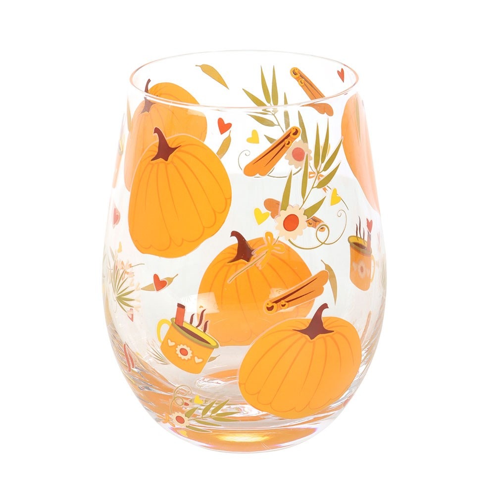 Something Different - Autumn Days Print Stemless Wine glass - Multicolours